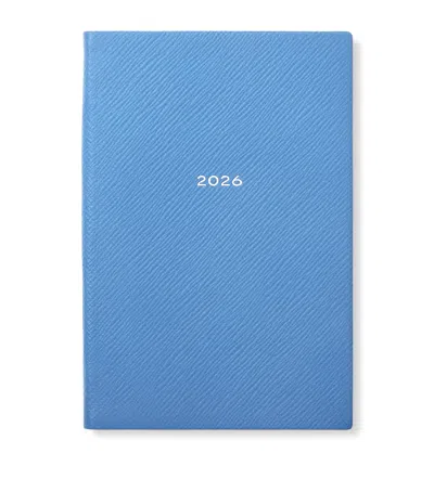 Smythson Grained Lambskin Chelsea Diary In Blue