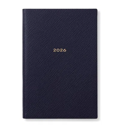 Smythson Grained Lambskin Chelsea Diary In Blue