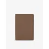 Smythson Grained Leather Passport Cover Fawn In Brown