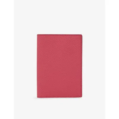 Smythson Grained Leather Passport Cover Raspberry In Pink