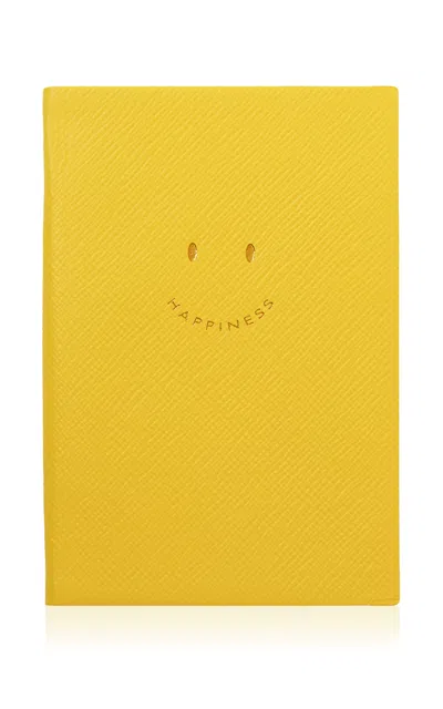 Smythson Happiness Chelsea Leather Notebook In Yellow