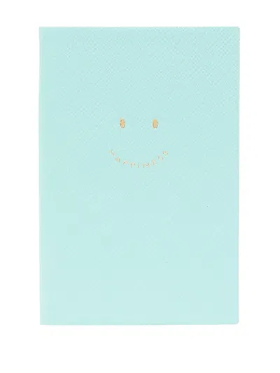 Smythson Happiness Chelsea Notebook In Blue