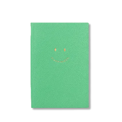 Smythson Happiness Chelsea Notebook In Panama In Shamrock