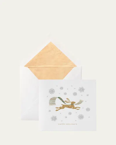 Smythson Happy Holidays Cards, Set Of 10 In White
