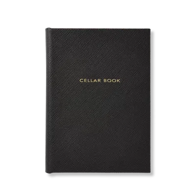 Smythson Hardbound Cellar Book In Panama In Black