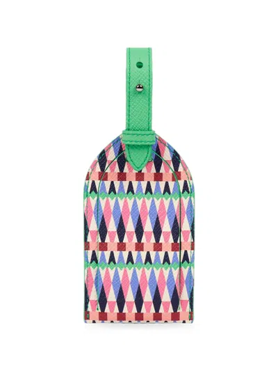 Smythson Harlequin Luggage Tag In Multi