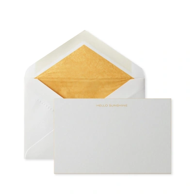 Smythson Hello Sunshine Correspondence Cards In Gold