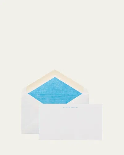 Smythson Iconic Titles A Note To Say Notecards, Set Of 10 In White Wove