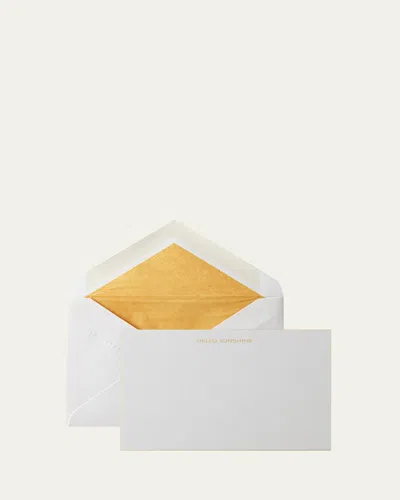 Smythson Iconic Titles Hello Sunshine Notecards, Set Of 10 In White Wove