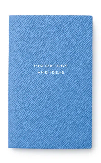 Smythson Inspirations And Ideas Panama Leather Notebook In Blue