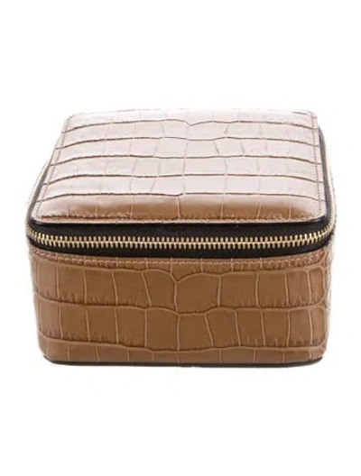 Pre-owned Smythson Jewelry Travel Case In Brown