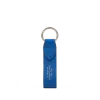 Smythson Keyring With Leather Strap In Panama In Cerulean