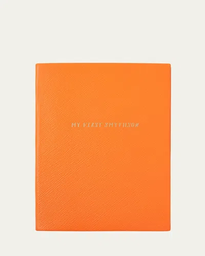 Smythson Kid's "my First " Soho Panama Leather Diary, Tangerine