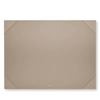 Smythson Large Desk Mat In Panama In Sandstone
