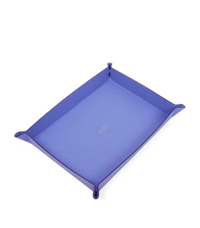 Smythson Large Panama Rectangular Trinket Tray In Purple