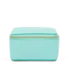 Smythson Large Square Trinket Case In Panama In Bright Aqua