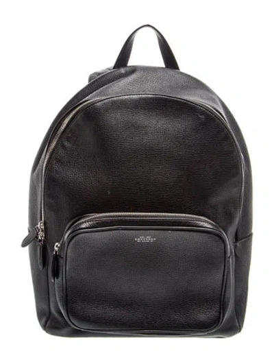Pre-owned Smythson Leather Backpack In Black