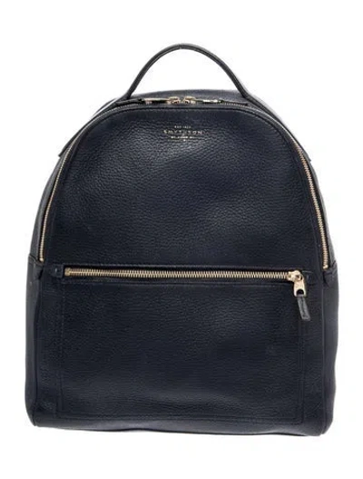 Pre-owned Smythson Leather Backpack In Blue