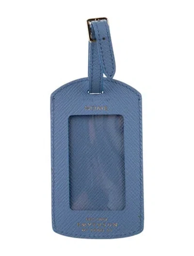 Pre-owned Smythson Leather Badge Holder In Blue