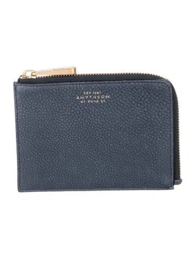 Pre-owned Smythson Leather Bifold Wallet In Blue