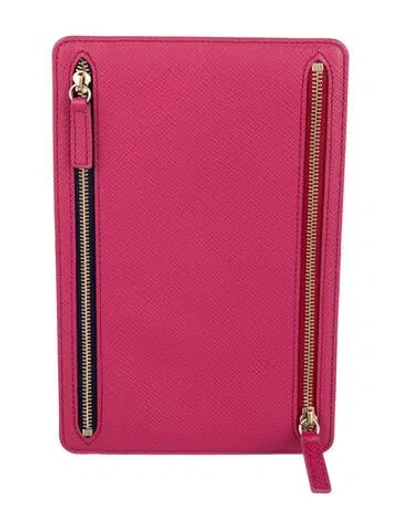 Pre-owned Smythson Leather Bifold Wallet In Pink