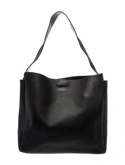 Pre-owned Smythson Leather Bucket Bag In Black