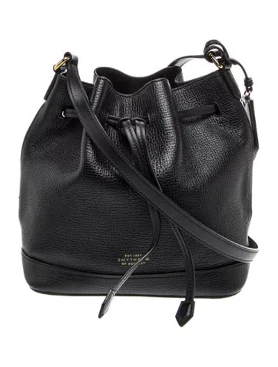 Pre-owned Smythson Leather Bucket Bag In Black