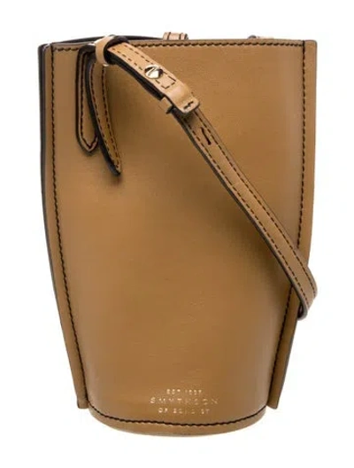 Pre-owned Smythson Leather Bucket Bag In Brown