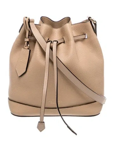 Pre-owned Smythson Leather Bucket Bag In Neutrals