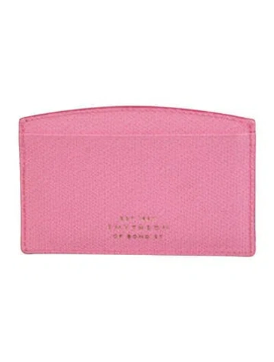 Pre-owned Smythson Leather Card Holder In Pink