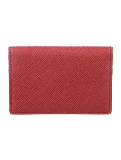 Pre-owned Smythson Leather Card Holder In Red