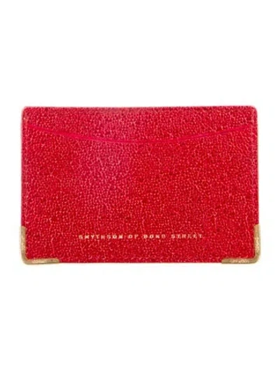 Pre-owned Smythson Leather Card Holder In Red