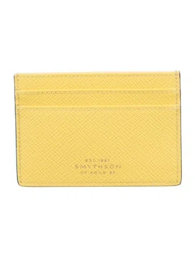 Pre-owned Smythson Leather Card Holder In Yellow