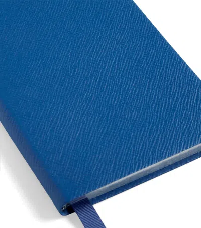 Smythson Leather Chelsea Notebook In Blue