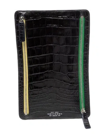 Pre-owned Smythson Leather Clutch In Black