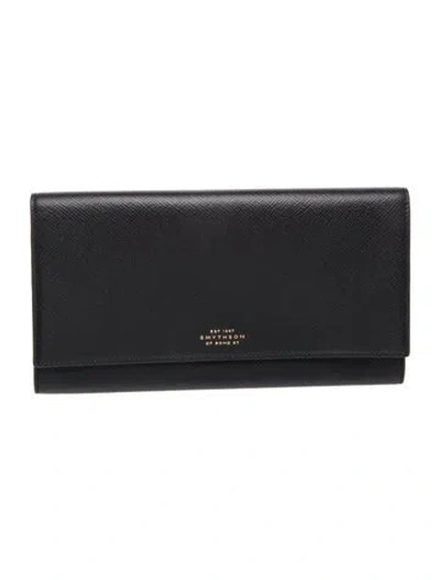 Pre-owned Smythson Leather Clutch In Black
