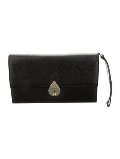 Pre-owned Smythson Leather Clutch In Black