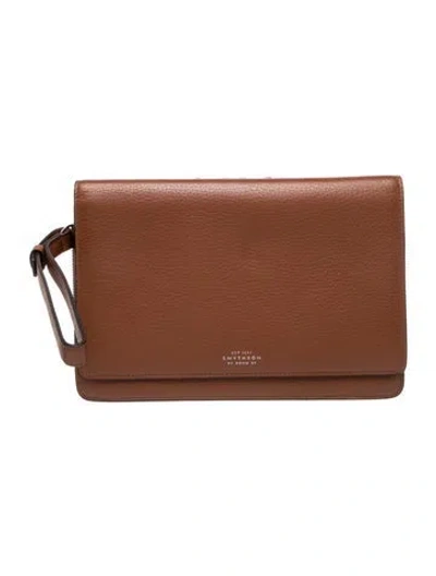 Pre-owned Smythson Leather Clutch In Brown