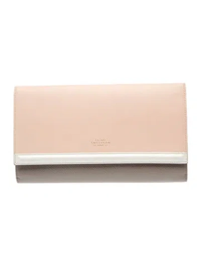 Pre-owned Smythson Leather Clutch In Neutrals