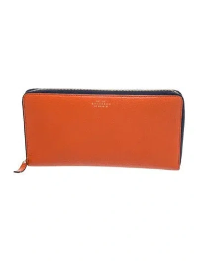 Pre-owned Smythson Leather Clutch In Orange