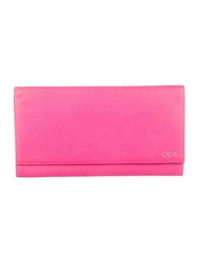 Pre-owned Smythson Leather Clutch In Pink