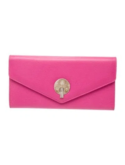 Pre-owned Smythson Leather Clutch In Pink