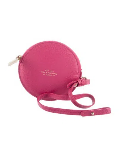 Pre-owned Smythson Leather Coin Pouch In Pink