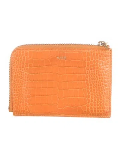 Pre-owned Smythson Leather Compact Wallet In Orange
