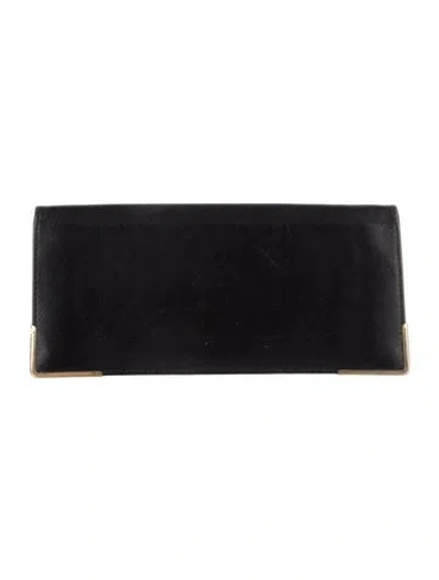 Pre-owned Smythson Leather Continental Wallet In Black