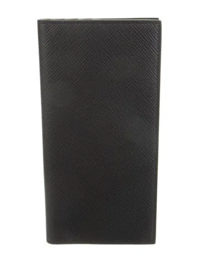 Pre-owned Smythson Leather Continental Wallet In Black