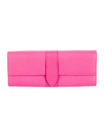 Pre-owned Smythson Leather Continental Wallet In Pink