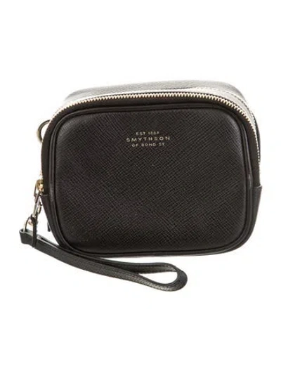 Pre-owned Smythson Leather Cosmetic Bag In Black