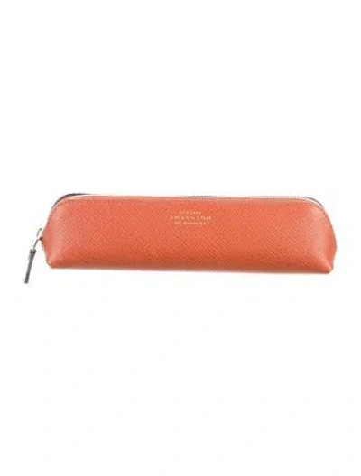 Pre-owned Smythson Leather Cosmetic Bag In Brown