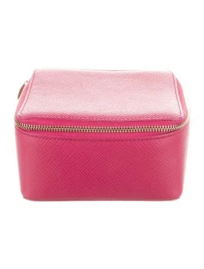 Pre-owned Smythson Leather Cosmetic Bag In Pink